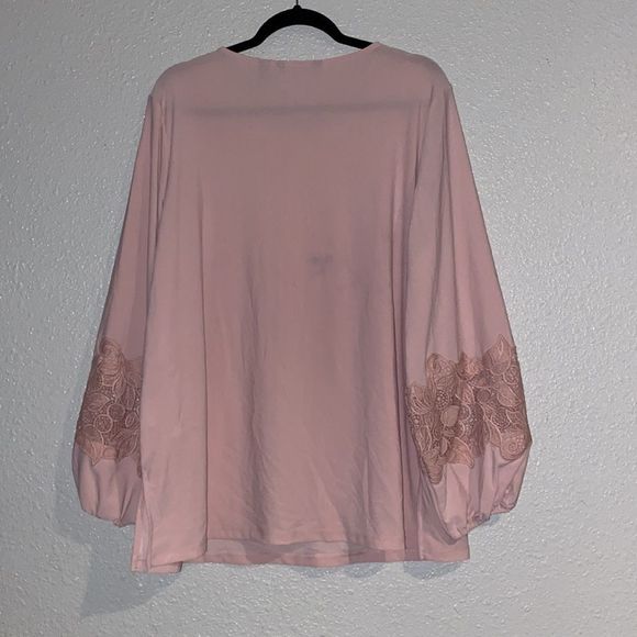 Dennis Basso caviar crepe tunic lace-trimmed - Picture 6 of 7